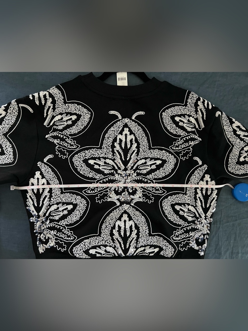 Anthropologie | Ollari | Black Embellished Sweatshirt | Size Medium - Picture 3 of 11